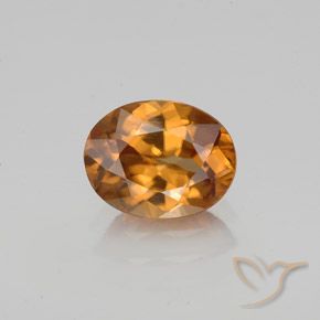 1.75ct Natural Marrón naranja Circón, Ovalada, VVS