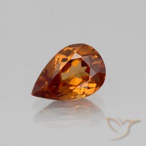 1.71ct Natural Naranja oscuro medio Circón, En forma de pera, VVS
