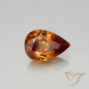 Circón Naranja oscuro medio natural de 1.71 ct, En forma de pera, VVS