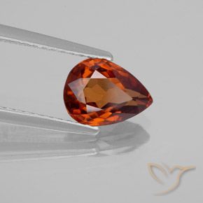 Circón Naranja rojizo natural de 1.87 ct, En forma de pera, VVS