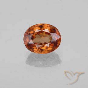 2.22ct Natural Naranja oscuro medio Circón, Ovalada, VVS