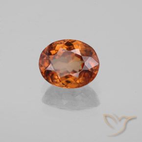 Circón Naranja oscuro medio natural de 2.22 ct, Ovalada, VVS