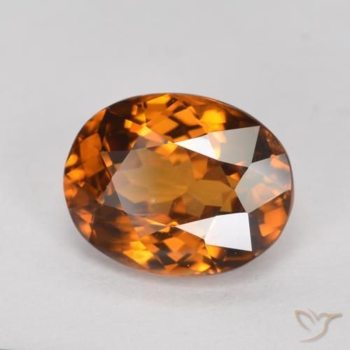 Circón Naranja terroso natural de 1.66 ct, Ovalada, VVS-VS