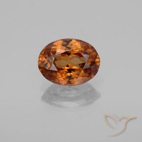 1.98ct Natural Naranja oscuro Circón, Ovalada, VVS