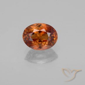 1.85ct Natural Naranja oscuro Circón, Ovalada, VVS
