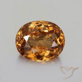 2.13ct Natural Naranja óxido Circón, Ovalada, VS