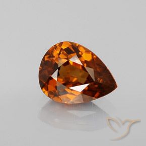 1.95ct Natural Naranja oscuro Circón, En forma de pera, VS