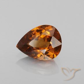 Circón Naranja oscuro natural de 1.95 ct, En forma de pera, VS