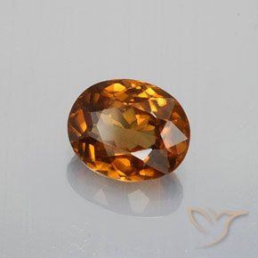 Circón Naranja marrón intenso natural de 1.46 ct, Ovalada, VVS
