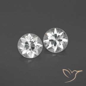 2.25ctw Natural Blanco Circón, Redondo, VVS-VS