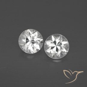 Gemas de Circón Blanco natural de 2.25 ct, Redondo, VVS-VS