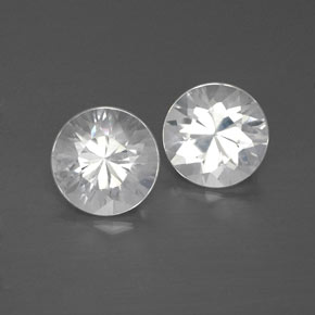Gemas de circón blanco natural de 2,40 ct, corte redondo, VVS
