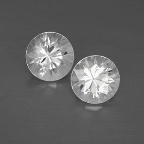 Gemas de circón blanco natural de 2,40 ct, corte redondo, VVS