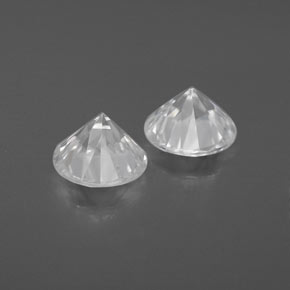 Gemas de circón blanco natural de 2,40 ct, corte redondo, VVS