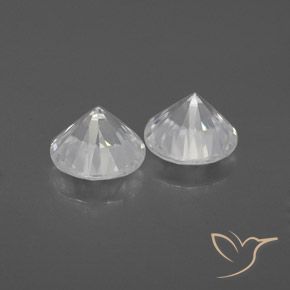 Gemas de Circón Blanco natural de 2.52 ct, Redondo, VVS