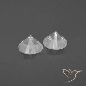 Gemas de Circón Blanco natural de 2.46 ct, Redondo, VVS