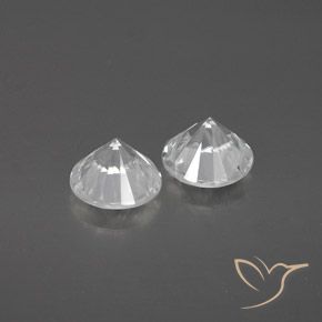 Gemas de Circón Blanco natural de 2.52 ct, Redondo, VVS-VS