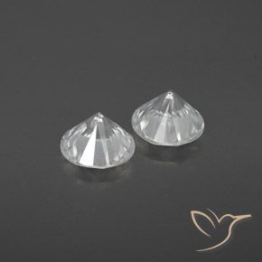 Gemas de Circón Blanco natural de 2.37 ct, Redondo, VVS-VS
