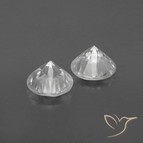 Gemas de Circón Blanco natural de 2.26 ct, Redondo, VVS-VS
