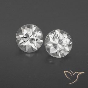 Gemas de Circón Blanco natural de 2.11 ct, Redondo, VVS-VS