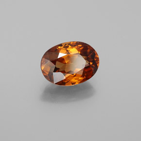 Circón Naranja oscuro natural de 2.03 ct, Corte Óvalo, VVS
