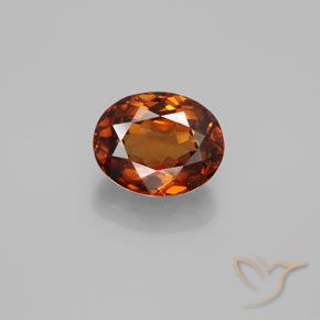 2.22ct Natural Naranja oscuro Circón, Ovalada, VVS