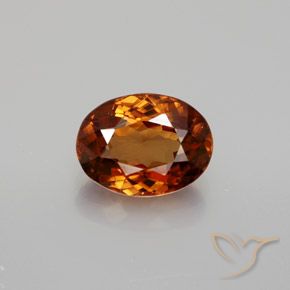 1.95ct Natural Naranja oscuro Circón, Ovalada, VVS