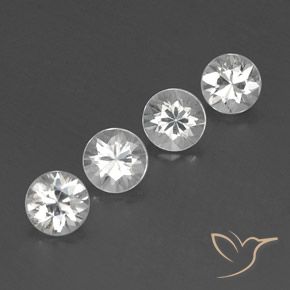 Gemas de Circón Blanco natural de 4.49 ct, Redondo, VVS-VS