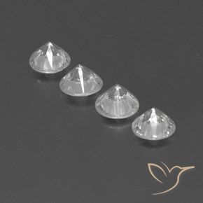 Gemas de Circón Blanco natural de 4.49 ct, Redondo, VVS-VS