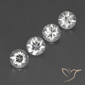 Gemas de Circón Blanco natural de 4.24 ct, Redondo, VVS-VS