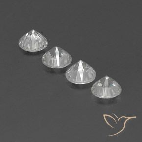 Gemas de Circón Blanco natural de 4.24 ct, Redondo, VVS-VS