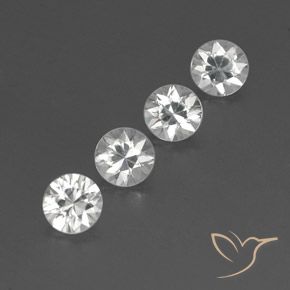 Gemas de Circón Blanco natural de 4.60 ct, Redondo, VVS-VS