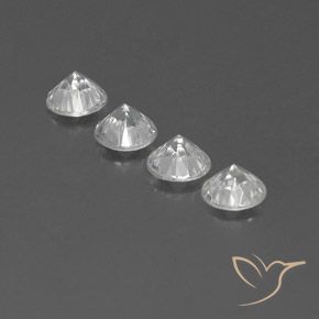 Gemas de Circón Blanco natural de 4.60 ct, Redondo, VVS-VS
