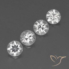 Gemas de Circón Blanco natural de 4.64 ct, Redondo, VVS-VS