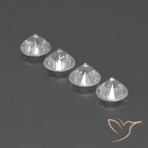 Gemas de Circón Blanco natural de 4.64 ct, Redondo, VVS-VS