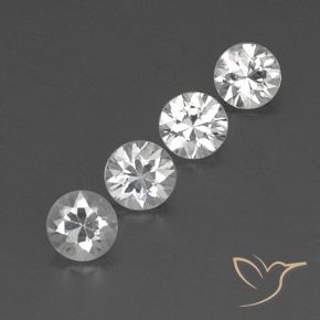 Gemas de Circón Blanco natural de 4.33 ct, Redondo, VVS-VS
