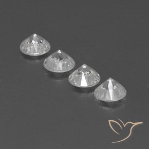 Gemas de Circón Blanco natural de 4.33 ct, Redondo, VVS-VS