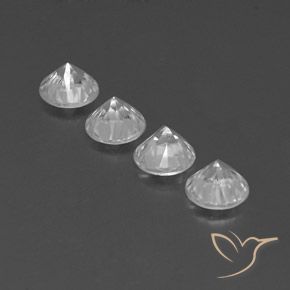 Gemas de Circón Blanco natural de 4.70 ct, Redondo, VVS-VS
