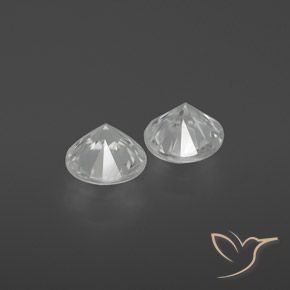 Gemas de Circón Blanco natural de 2.10 ct, Redondo, VS