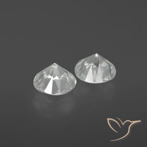 Gemas de Circón Blanco natural de 2.30 ct, Redondo, VVS-VS