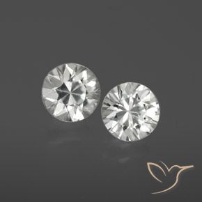 Gemas de Circón Blanco natural de 2.13 ct, Redondo, VS