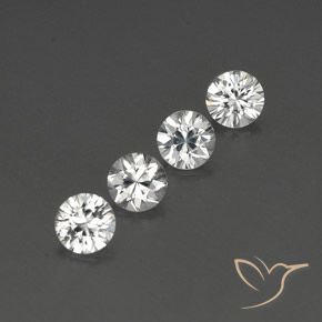Gemas de Circón Blanco natural de 4.71 ct, Redondo, VVS-VS