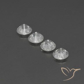 Gemas de Circón Blanco natural de 4.71 ct, Redondo, VVS-VS