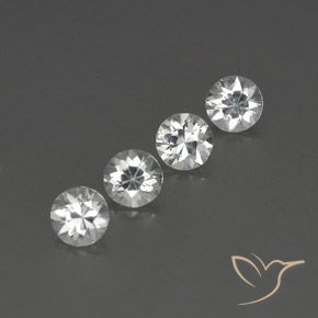 Gemas de Circón Blanco claro natural de 4.60 ct, Redondo, VVS-VS