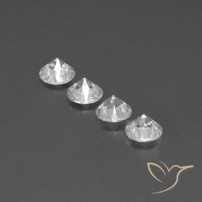 Gemas de Circón Blanco claro natural de 4.60 ct, Redondo, VVS-VS