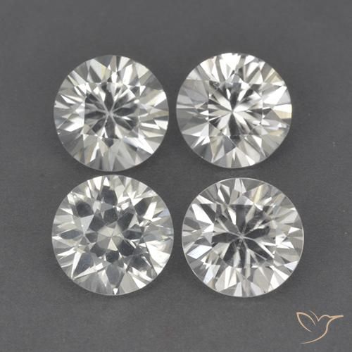 4.56ctw Natural Blanco cálido Circón, Redondo, VVS-VS