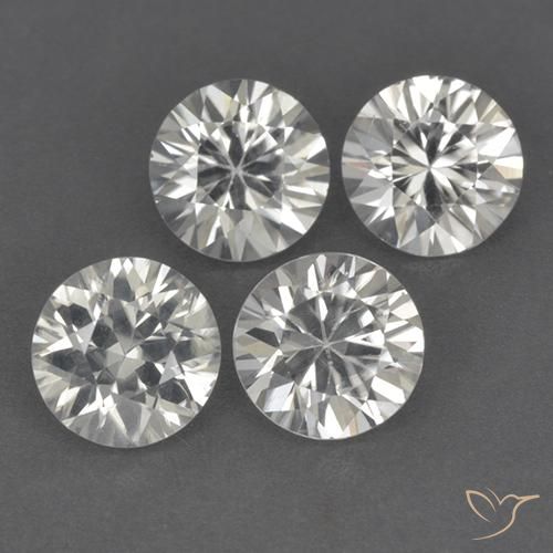 Gemas de Circón Blanco cálido natural de 4.56 ct, Redondo, VVS-VS