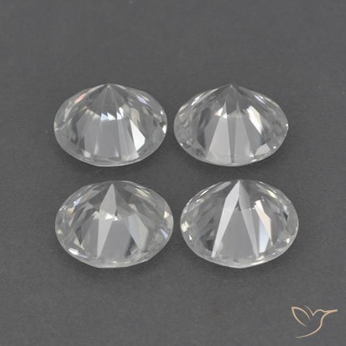 Gemas de Circón Blanco cálido natural de 4.56 ct, Redondo, VVS-VS