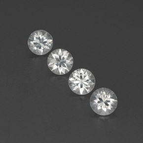 Gemas de circón blanco natural de 4,65 ct, corte redondo, VVS-VS