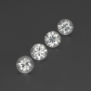 Gemas de circón blanco natural de 4,65 ct, corte redondo, VVS-VS